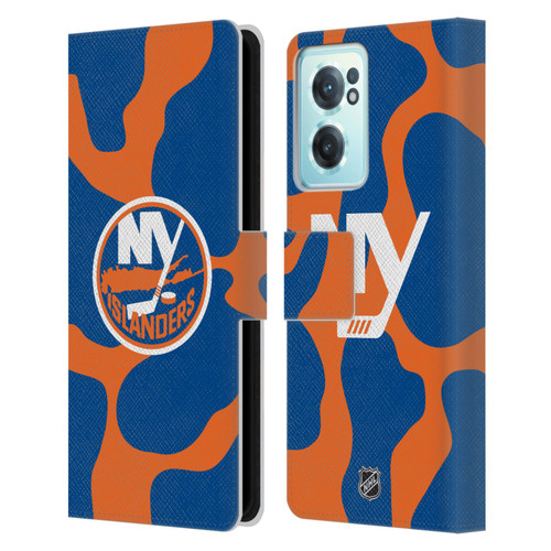 NHL New York Islanders Cow Pattern Leather Book Wallet Case Cover For OnePlus Nord CE 2 5G