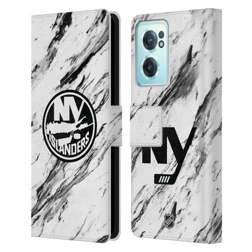 NHL New York Islanders Marble Leather Book Wallet Case Cover For OnePlus Nord CE 2 5G