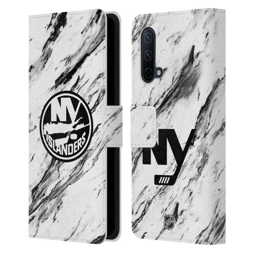 NHL New York Islanders Marble Leather Book Wallet Case Cover For OnePlus Nord CE 5G