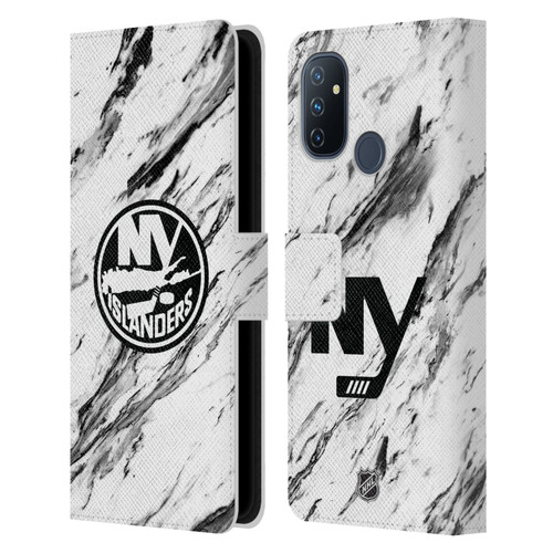 NHL New York Islanders Marble Leather Book Wallet Case Cover For OnePlus Nord N100