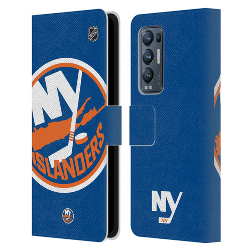 NHL New York Islanders Oversized Leather Book Wallet Case Cover For OPPO Find X3 Neo / Reno5 Pro+ 5G