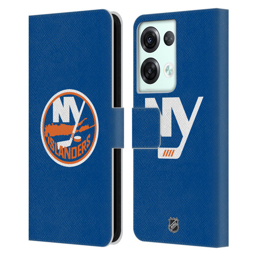 NHL New York Islanders Plain Leather Book Wallet Case Cover For OPPO Reno8 Pro