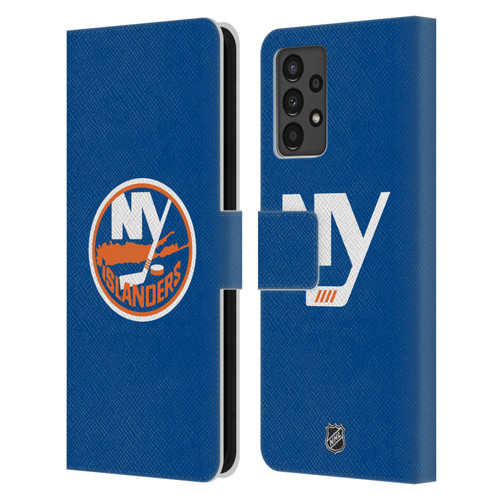 NHL New York Islanders Plain Leather Book Wallet Case Cover For Samsung Galaxy A13 (2022)