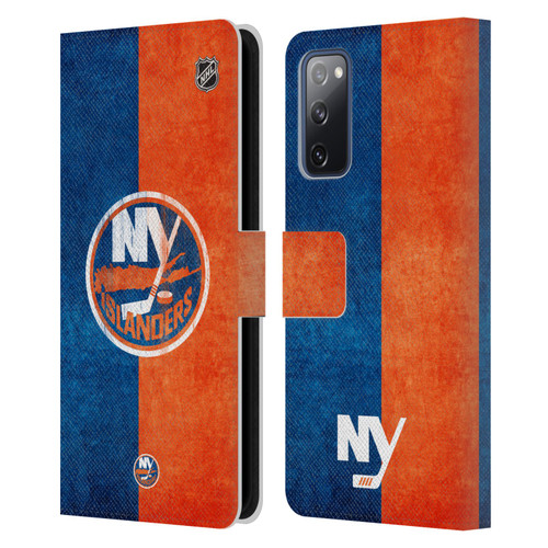 NHL New York Islanders Half Distressed Leather Book Wallet Case Cover For Samsung Galaxy S20 FE / 5G