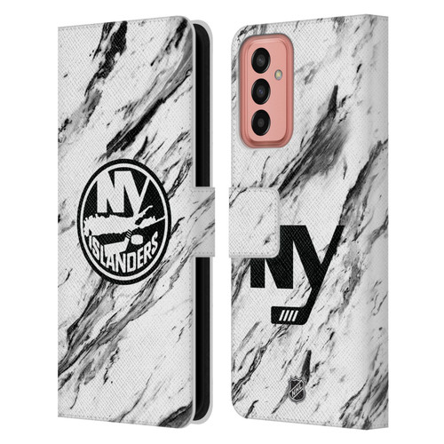 NHL New York Islanders Marble Leather Book Wallet Case Cover For Samsung Galaxy M13 (2022)