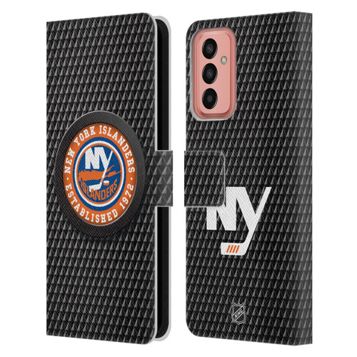 NHL New York Islanders Puck Texture Leather Book Wallet Case Cover For Samsung Galaxy M13 (2022)