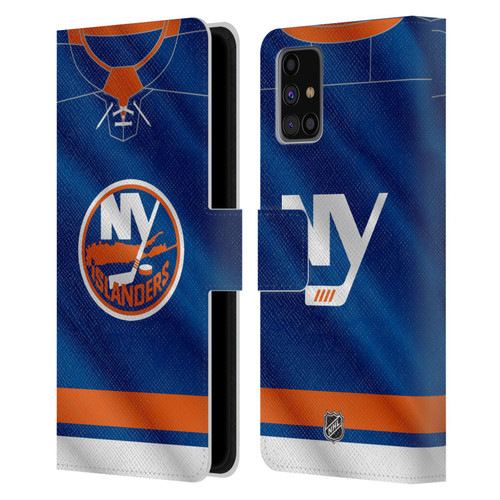 NHL New York Islanders Jersey Leather Book Wallet Case Cover For Samsung Galaxy M31s (2020)