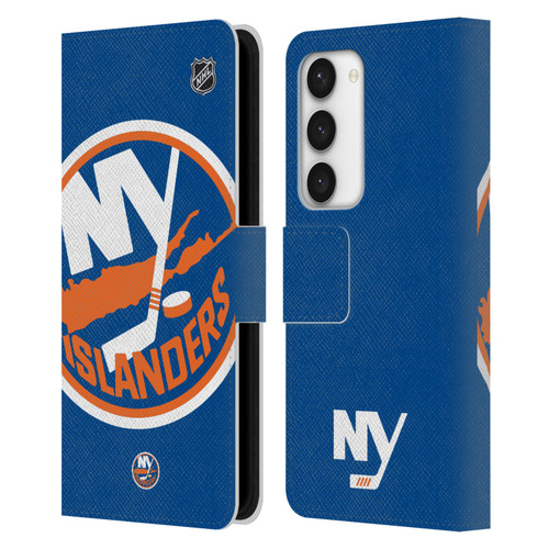 NHL New York Islanders Oversized Leather Book Wallet Case Cover For Samsung Galaxy S23 5G
