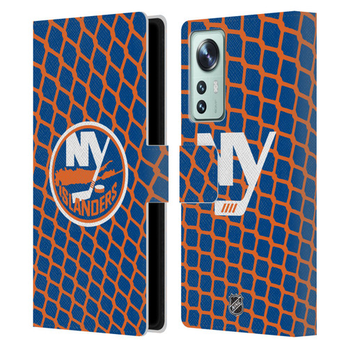 NHL New York Islanders Net Pattern Leather Book Wallet Case Cover For Xiaomi 12