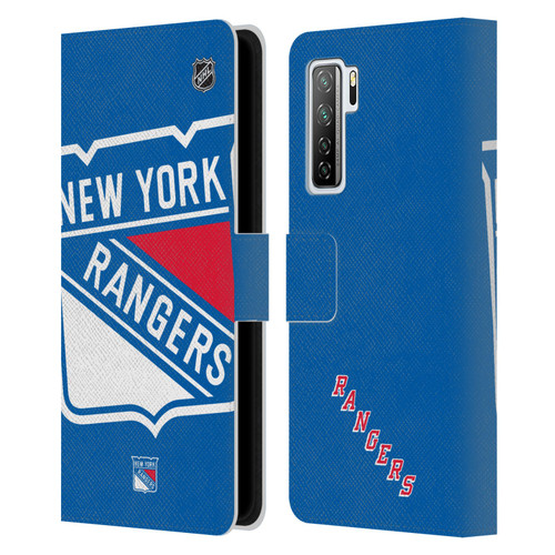 NHL New York Rangers Oversized Leather Book Wallet Case Cover For Huawei Nova 7 SE/P40 Lite 5G