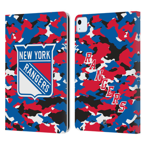 NHL New York Rangers Camouflage Leather Book Wallet Case Cover For Apple iPad Air 11 2020/2022/2024