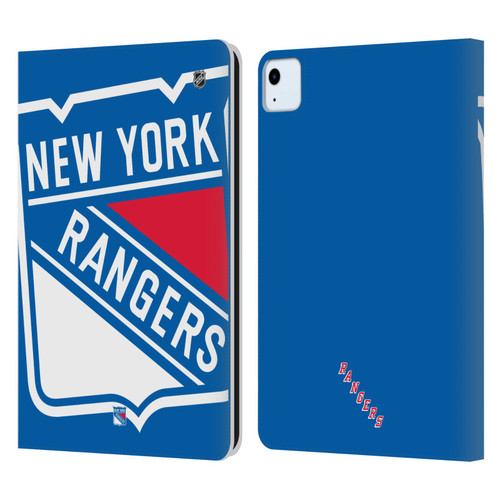 NHL New York Rangers Oversized Leather Book Wallet Case Cover For Apple iPad Air 11 2020/2022/2024