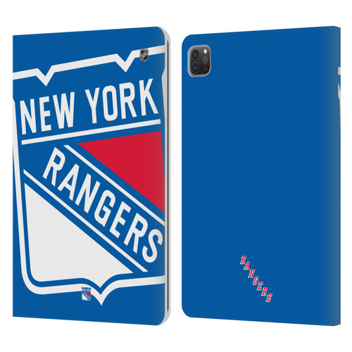 NHL New York Rangers Oversized Leather Book Wallet Case Cover For Apple iPad Pro 11 2020 / 2021 / 2022