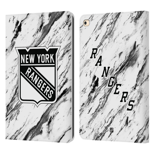NHL New York Rangers Marble Leather Book Wallet Case Cover For Apple iPad 9.7 2017 / iPad 9.7 2018