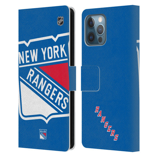 NHL New York Rangers Oversized Leather Book Wallet Case Cover For Apple iPhone 12 Pro Max