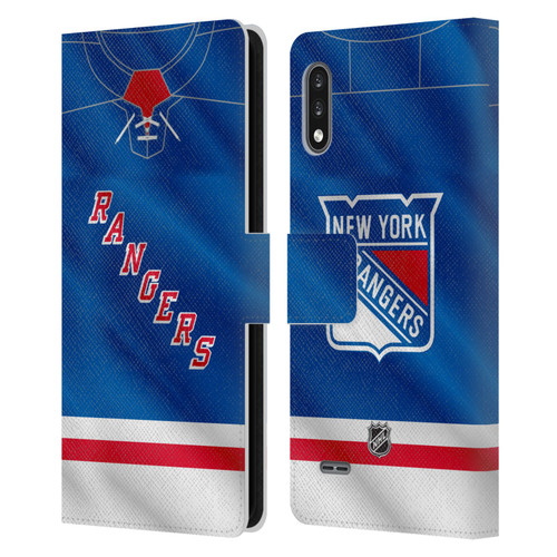 NHL New York Rangers Jersey Leather Book Wallet Case Cover For LG K22