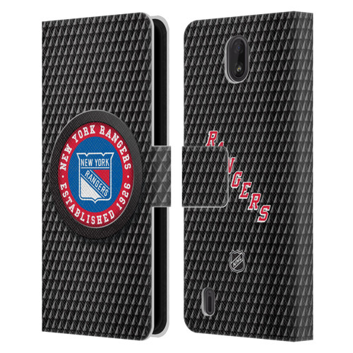 NHL New York Rangers Puck Texture Leather Book Wallet Case Cover For Nokia C01 Plus/C1 2nd Edition