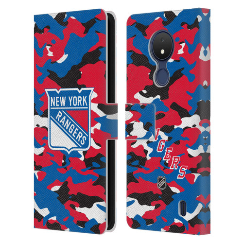 NHL New York Rangers Camouflage Leather Book Wallet Case Cover For Nokia C21