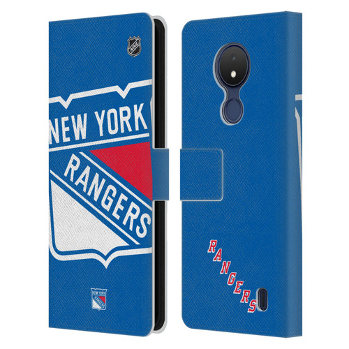 NHL New York Rangers Oversized Leather Book Wallet Case Cover For Nokia C21