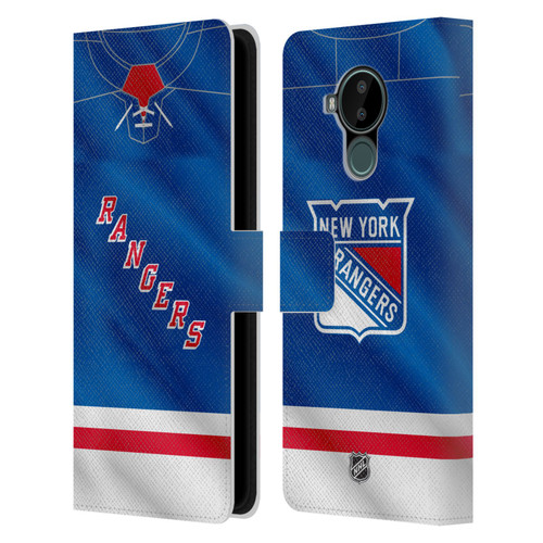 NHL New York Rangers Jersey Leather Book Wallet Case Cover For Nokia C30