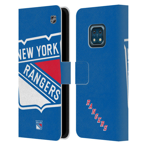 NHL New York Rangers Oversized Leather Book Wallet Case Cover For Nokia XR20