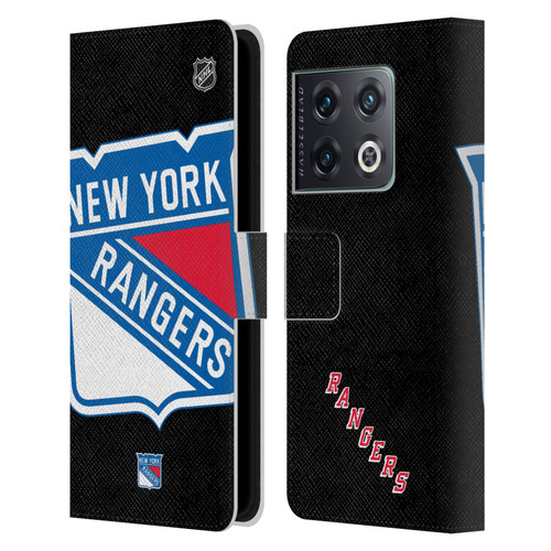 NHL New York Rangers Oversized Leather Book Wallet Case Cover For OnePlus 10 Pro