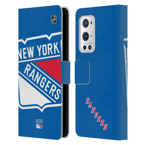 NHL New York Rangers Oversized Leather Book Wallet Case Cover For OnePlus 9 Pro