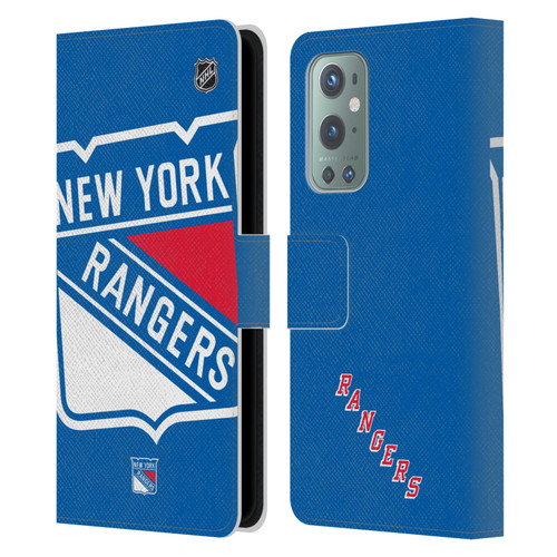 NHL New York Rangers Oversized Leather Book Wallet Case Cover For OnePlus 9