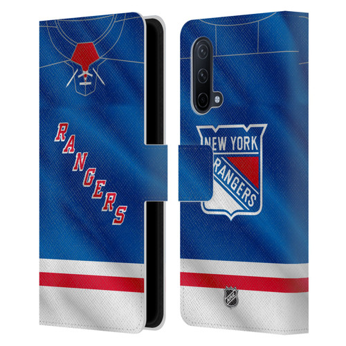 NHL New York Rangers Jersey Leather Book Wallet Case Cover For OnePlus Nord CE 5G