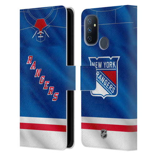 NHL New York Rangers Jersey Leather Book Wallet Case Cover For OnePlus Nord N100