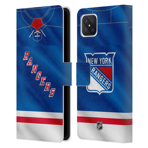 NHL New York Rangers Jersey Leather Book Wallet Case Cover For OPPO Reno4 Z 5G