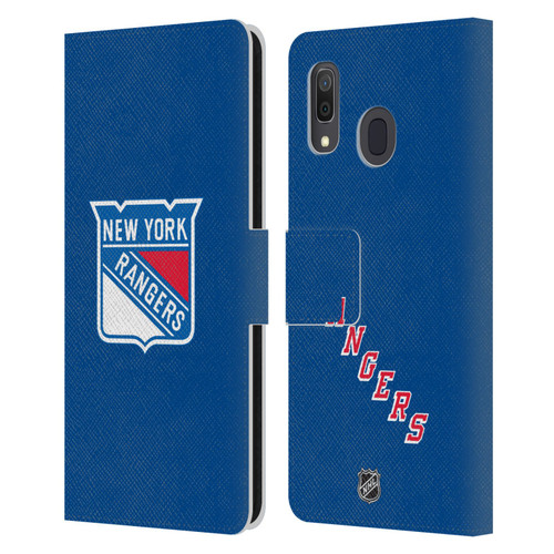 NHL New York Rangers Plain Leather Book Wallet Case Cover For Samsung Galaxy A33 5G (2022)