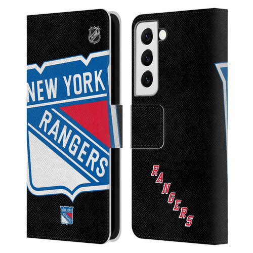 NHL New York Rangers Oversized Leather Book Wallet Case Cover For Samsung Galaxy S22 5G