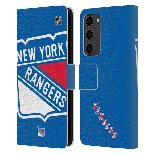 NHL New York Rangers Oversized Leather Book Wallet Case Cover For Samsung Galaxy S23+ 5G