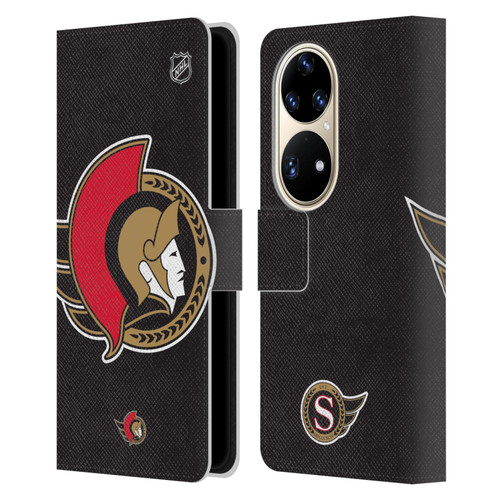 NHL Ottawa Senators Oversized Leather Book Wallet Case Cover For Huawei P50 Pro