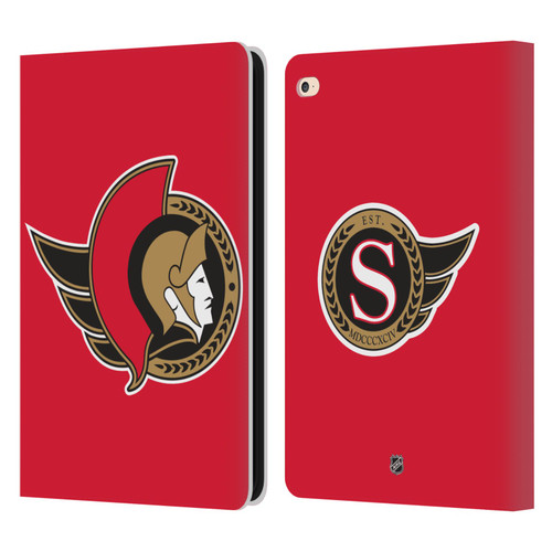 NHL Ottawa Senators Plain Leather Book Wallet Case Cover For Apple iPad Air 2 (2014)