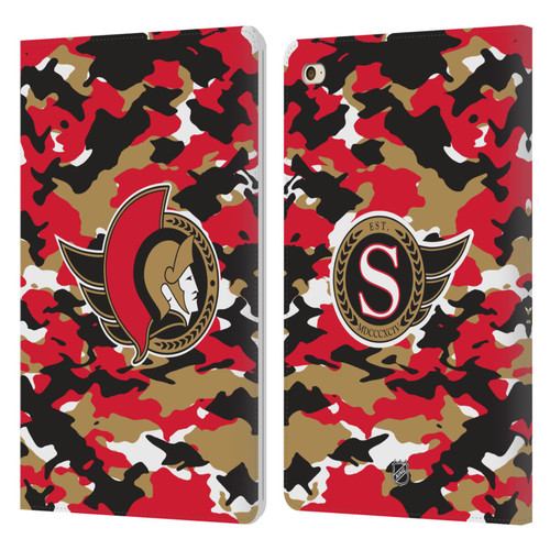 NHL Ottawa Senators Camouflage Leather Book Wallet Case Cover For Apple iPad mini 4