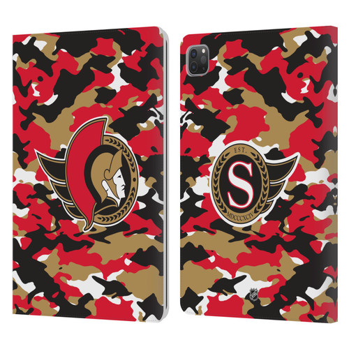 NHL Ottawa Senators Camouflage Leather Book Wallet Case Cover For Apple iPad Pro 11 2020 / 2021 / 2022