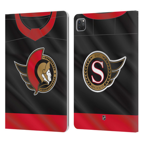 NHL Ottawa Senators Jersey Leather Book Wallet Case Cover For Apple iPad Pro 11 2020 / 2021 / 2022