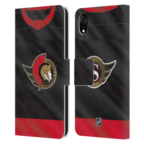 NHL Ottawa Senators Jersey Leather Book Wallet Case Cover For Apple iPhone XR