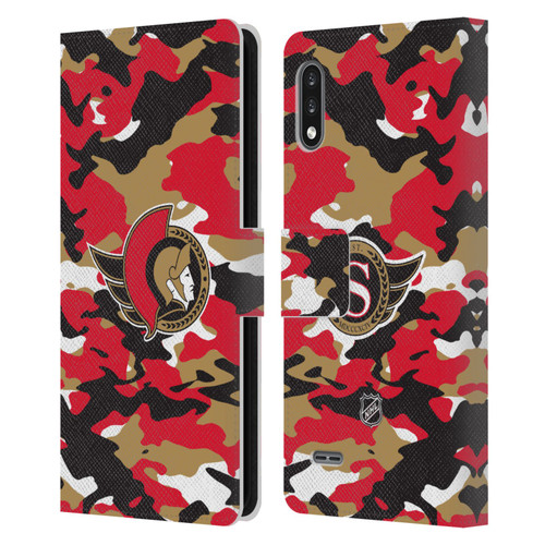 NHL Ottawa Senators Camouflage Leather Book Wallet Case Cover For LG K22
