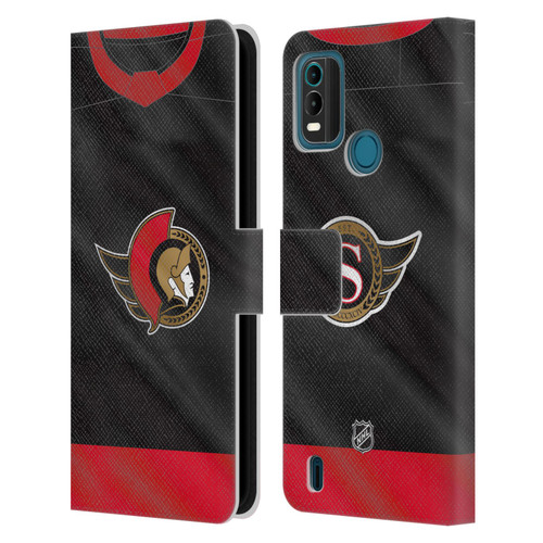 NHL Ottawa Senators Jersey Leather Book Wallet Case Cover For Nokia G11 Plus