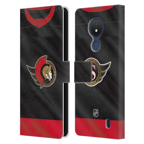 NHL Ottawa Senators Jersey Leather Book Wallet Case Cover For Nokia C21