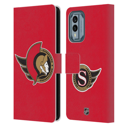 NHL Ottawa Senators Plain Leather Book Wallet Case Cover For Nokia X30