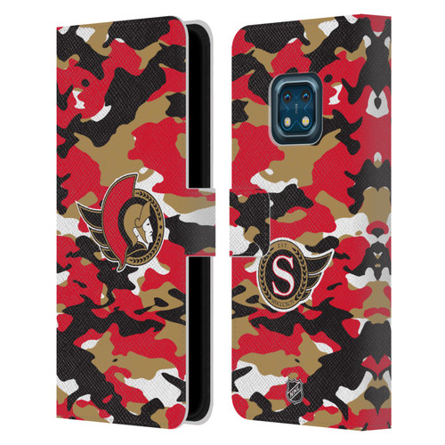 NHL Ottawa Senators Camouflage Leather Book Wallet Case Cover For Nokia XR20