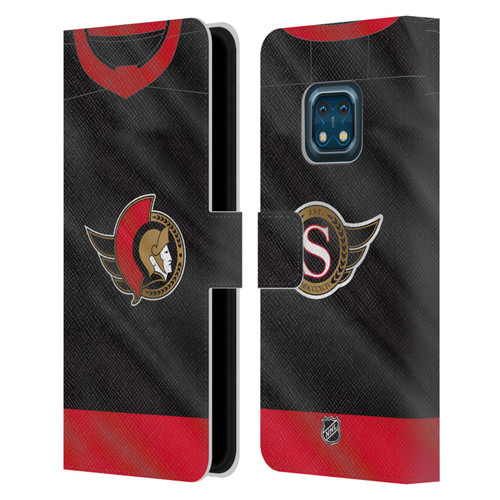 NHL Ottawa Senators Jersey Leather Book Wallet Case Cover For Nokia XR20