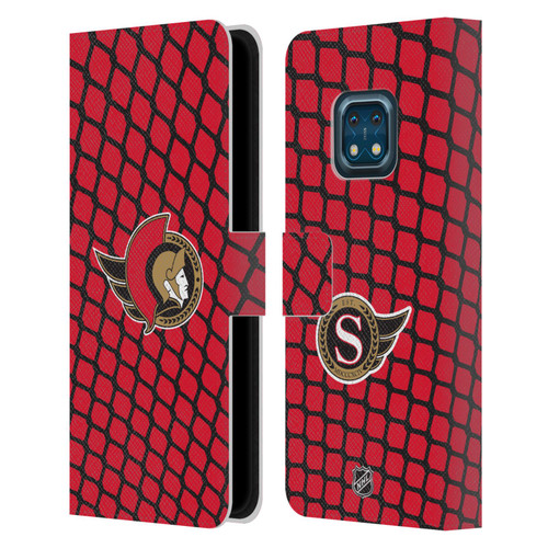 NHL Ottawa Senators Net Pattern Leather Book Wallet Case Cover For Nokia XR20