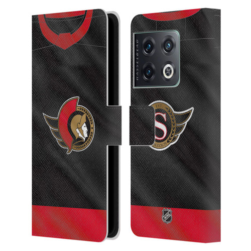 NHL Ottawa Senators Jersey Leather Book Wallet Case Cover For OnePlus 10 Pro