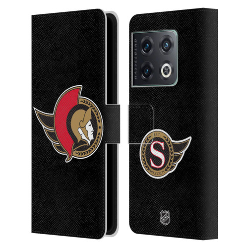 NHL Ottawa Senators Plain Leather Book Wallet Case Cover For OnePlus 10 Pro