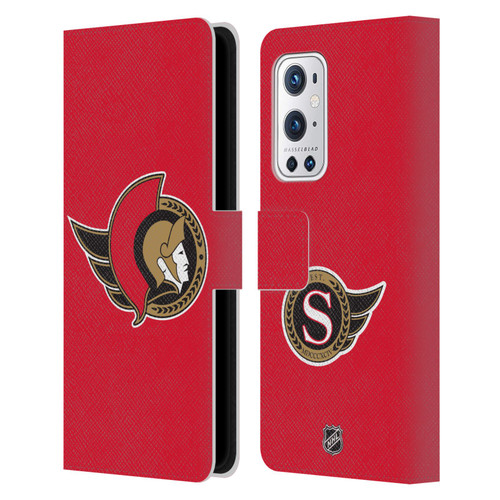 NHL Ottawa Senators Plain Leather Book Wallet Case Cover For OnePlus 9 Pro